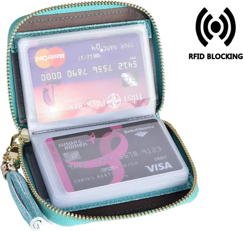 Miniatura 3 de Tarjetero de piel para tarjetas de crédito y carnet de identidad, con tecnología RFID, para mujer