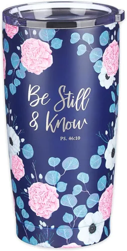 Miniatura 15 de Christian Art Gifts - Vaso de viaje de acero inoxidable de 18 oz con doble pared aislante al vacío con versículo bíblico, gris, con tapa retráctil