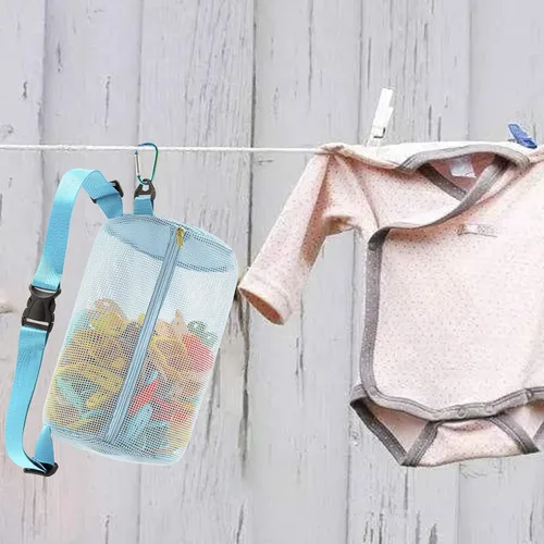 Miniatura 7 de MinYEE Bolsa de red con cremallera para tendedero, paquete de cintura de muchas maneras de usar, tela transpirable, gran apertura, gran capacidad