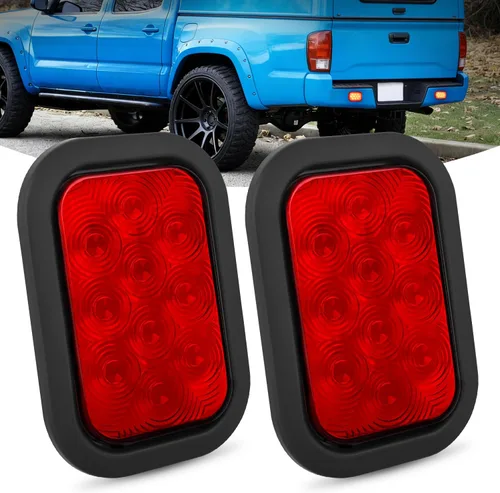 Miniatura 15 de Nilight Luz trasera ovalada de 6 pulgadas, 4 unidades, color rojo, 24 luces LED de parada de freno y giro con ojales de montaje empotrado, 4 luces