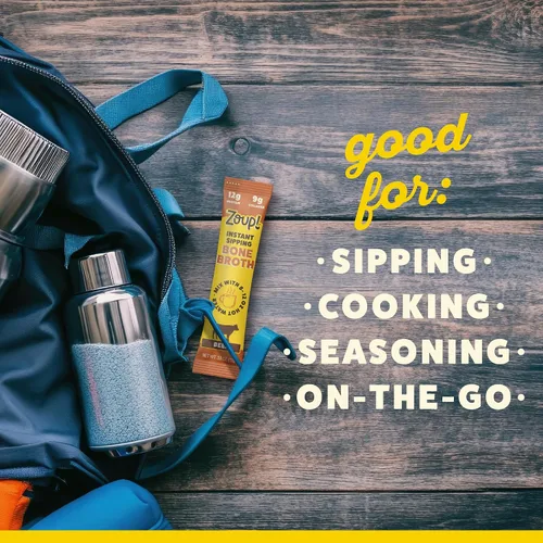 Miniatura 5 de Zoup! Mezcla de caldo de hueso para beber instantáneamente, apto para paleo y cetogénico, con 0.44 onzas de proteína, sin OMG, paquete de proteína