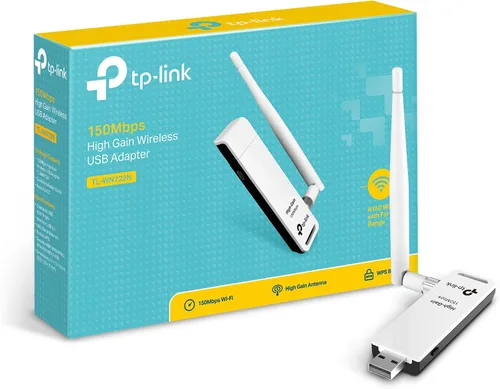 TP-Link Adaptador de red inalámbrica Nano USB WiFi Dongle 150Mbps de alta ganancia para PC de escritorio y portátiles. Soporta Win10/8.1/8/7/XP