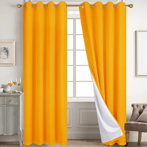 Miniatura 55 de Diraysid Cortinas 100% opacas de lino beige para dormitorio, con ojales, aislamiento térmico, cortinas de oscurecimiento de habitación