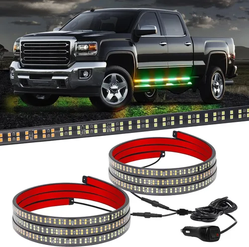 Miniatura 7 de XRIDONSEN 2 piezas de tiras de luces de emergencia para camiones de 70 pulgadas, 864 LED, luces estroboscópicas de tablero de funcionamiento, luces