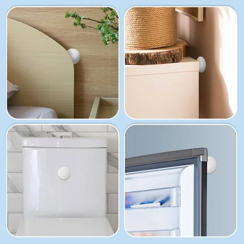 Miniatura 7 de JULBEAR Tope de Puerta Protector de Pared, 12 Piezas Topes de Perilla de Puerta Protector de Pared con Fuerte Adhesivo Trasero, Silencioso, Absorbe