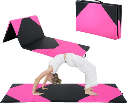 Miniatura 18 de BLKMTY Gymnastics Mats, Folding Exercise Mat Gym Yoga Aerobics Fitness Mats Kids' Gymnastics Tumbling Mat with Carrying Handles for Home Gym