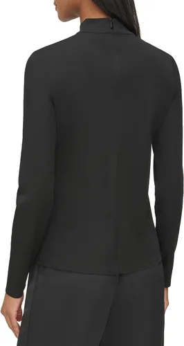 Miniatura 4 de Karl Lagerfeld Paris Top elástico de manga larga con logotipo para mujer