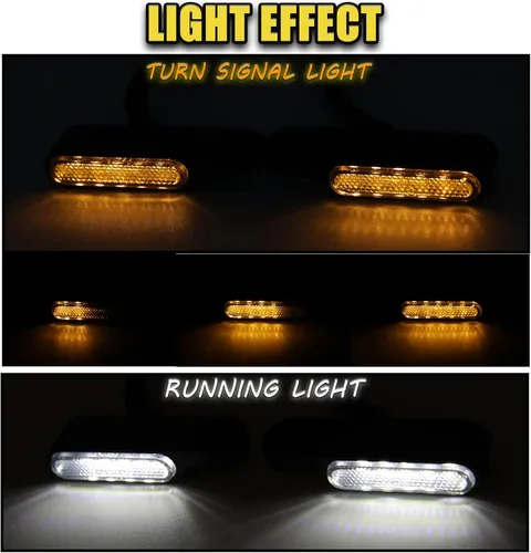 Miniatura 3 de DREAMIZER Manillar universal para motocicleta LED señal de giro con flujo de agua, mini intermitentes frontales, luz de marcha compatible con Harley
