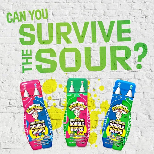 Miniatura 2 de WARHEADS Super Sour Double Drops - Caramelo ácido líquido - Frambuesa azul, manzana verde y sandía sabores surtidos - Botellas de 1.01 onzas