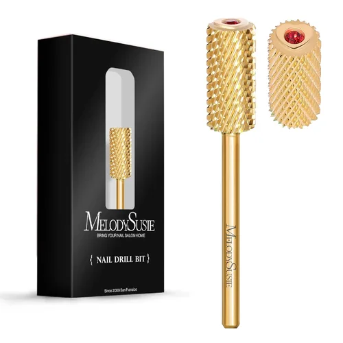 Miniatura 13 de MelodySusie Brocas de uñas de seguridad, brocas de carburo de 2,38 mm de barril grande y parte superior redonda y suave, adecuadas para manicura