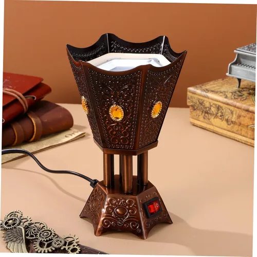 Miniatura 4 de SEWACC Quemador de incienso eléctrico, quemador de resina de incienso, soporte de incienso enchufable, estilo de Oriente Medio, quemador de yoga