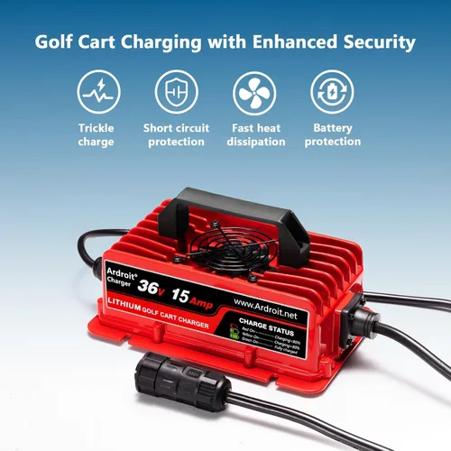 Miniatura 6 de Cargador de batería de litio de 36 V, carga rápida de 43.8 V 15 A para carrito de golf, impermeable IP67, cargador de litio de 36 voltios y 15