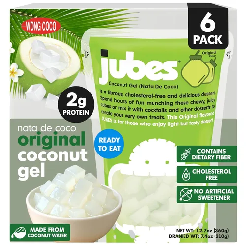 Miniatura 18 de Jubes Grape Nata De Coco Jelly Cubes (12.7 onzas, paquete de 3) – Cubos de jalea de coco de uva para sagú – Gel de coco en ingredientes de jarabe
