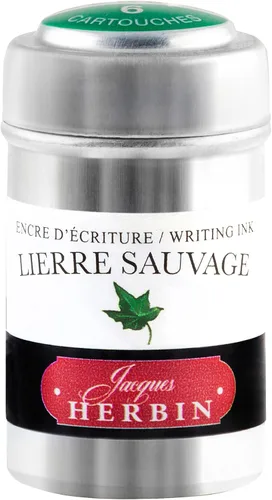 Miniatura 9 de Tinta para pluma estilográfica Herbin - 1 lata de 6 cartuchos - Perle Noire