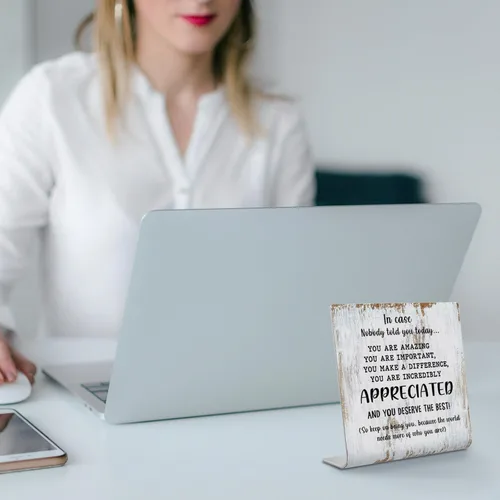 Miniatura 3 de Regalos de agradecimiento para mujeres y hombres, placa decorativa para oficina, regalos de reconocimiento con cita motivacional "En caso de que