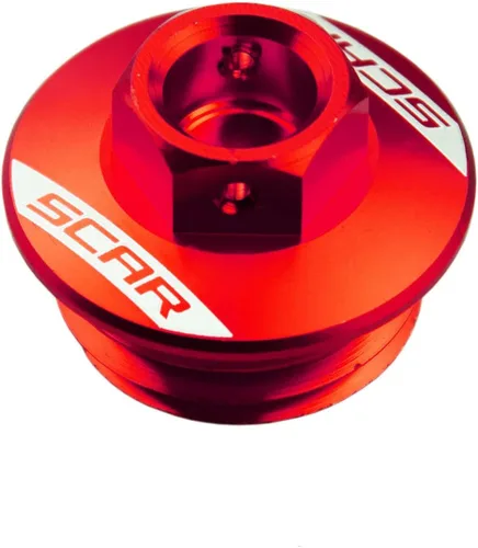 Miniatura 6 de SCAR Tapón de llenado de aceite compatible con HONDA CRF CRFX 250 450 250R 450R 250RX 18-26 - Rojo