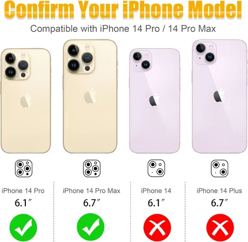 Miniatura 2 de AGVEE Paquete de 6 protectores de lente de cámara para iPhone 14 Pro de 6.1 pulgadas/14 Pro Max de 6.7 pulgadas, con diamantes brillantes y anillo