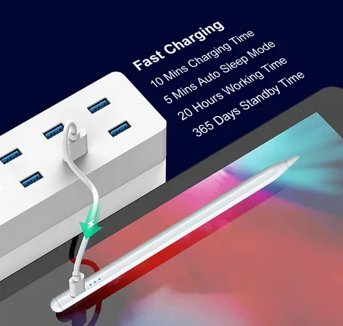 Miniatura 8 de Lápiz capacitivo para iPad de 6ª a 11ª generación, 10 minutos de carga rápida Apple Pencil compatible con lápices iPad de 2018-2025, Apple Pen