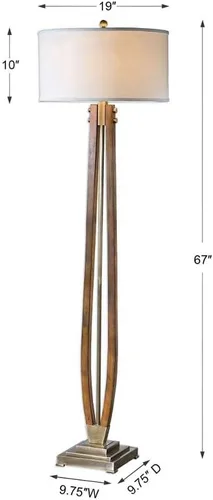 Miniatura 9 de Uttermost Lámpara de pie de madera con manchas de miel pulida Boydton