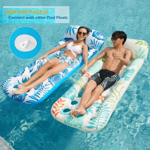 Miniatura 4 de Jasonwell Flotador inflable para piscina, flotadores, balsas para adultos, tumbona flotante, bronceador solar, flotadores de agua fría, natación