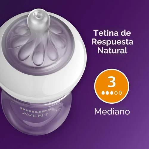 Miniatura 8 de Philips Avent Biberones naturales con pezones de respuesta natural (flujo medio, flujo 3), con diseño de caballito de mar y estrella de mar, 9