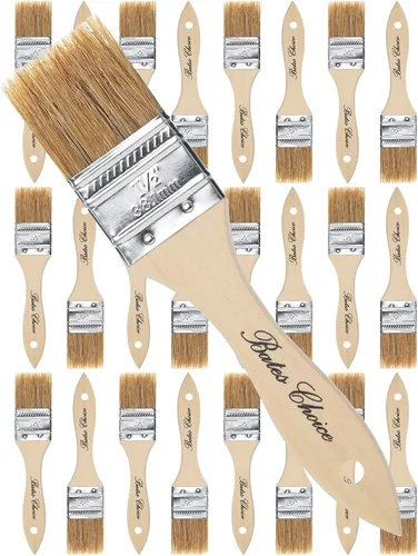 Miniatura 13 de Bates - Pinceles de pintura de cerdas naturales de 1 pulgada, juego de 16 unidades para pintura de astillas, tinte de madera y uso general