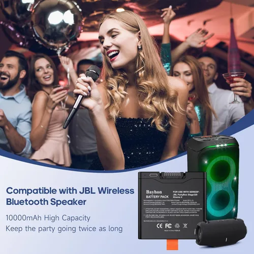 Miniatura 2 de Batería de repuesto recargable de iones de litio de 10000 mAh 7.4 V 74 Wh, compatible con PartyBox Stage 320 y Xtreme 4 altavoz portátil, reemplazo