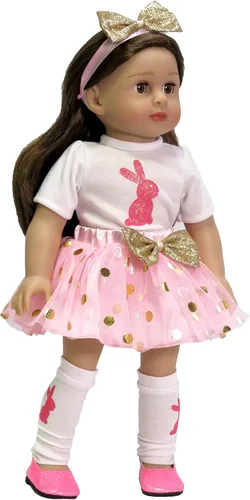 Miniatura 6 de American Fashion World Conjunto de chaleco y pantalones de conejo para muñecas de 14 pulgadas 3 piezas Calidad premium y diseño moderno Ropa