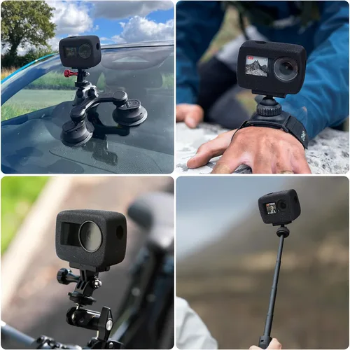 Miniatura 7 de HSU Windslayer - Funda para cámara DJI Osmo Action 5 Pro/4/3 Acción, cubierta Windslayer, funda de marco, accesorio de reducción de ruido de video