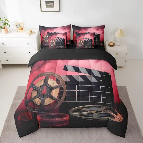 Miniatura 17 de Erosebridal Juego de ropa de cama de cassette vintage de los años 80 y 90, juego de edredón de 7 piezas para niños y adultos, retro, amarillo