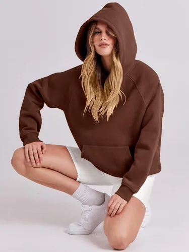 Miniatura 7 de ANRABESS - Sudaderas con capucha para mujer, sobre talla, de vellón de manga larga, modelo de 2024, para otoño
