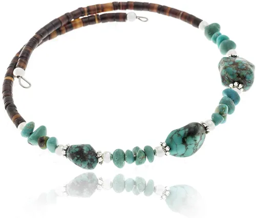 Miniatura 9 de Pulsera ajustable con certificado Navajo de color turquesa natural 12732-14, fabricada por Loma Siiva