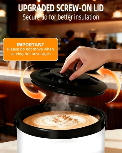Miniatura 7 de Dispensador de bebidas aislado – Dispensador térmico de té frío y caliente – Acero inoxidable de 12 L/3.2 galones con espita para té, café, leche