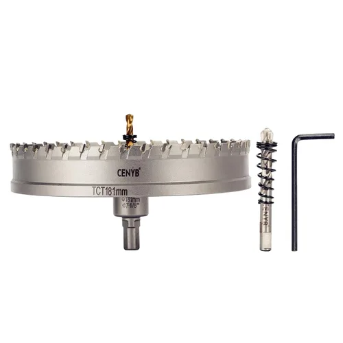 Miniatura 30 de 10 piezas (16-54 mm) Kit de sierra perforadora de carburo TCT para metales duros. Incluye 2 brocas de titanio, 1 broca piloto escalonada y 2 llaves