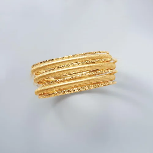 Miniatura 4 de Ross-Simons Italian 18kt Gold Over Sterling Silver Jewelry Set 7 Bangle Bracelets