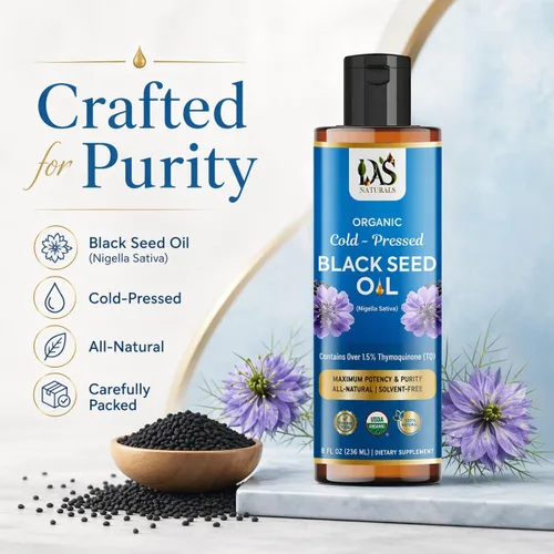Miniatura 7 de Aceite de semilla negra orgánico prensado en frío, 8 onzas líquidas Nigella sativa sin refinar, 3 veces timoquinona (más del 1.5%) Aceite