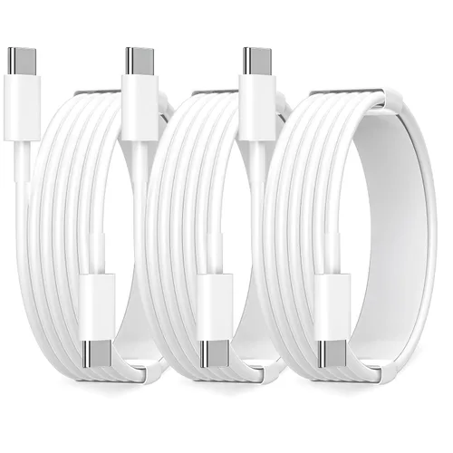 [Certificado MFi] Cable de carga rápida para iPhone 15, paquete de 3 unidades de 6 pies y 60 W USB C a tipo C cable de carga rápida de