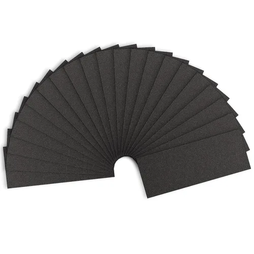 Miniatura 39 de Papel de lija de grano 120, hojas de lijado en seco y húmedo de 9 x 3.6 pulgadas para acabado de muebles de madera, lijado de metal y pulido