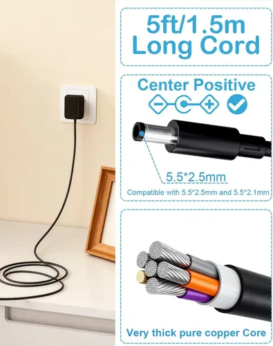 Miniatura 2 de Repuesto para cargador de limpiador ultrasónico Zima Dental Pod, adaptador de corriente de 12 V compatible con Zima