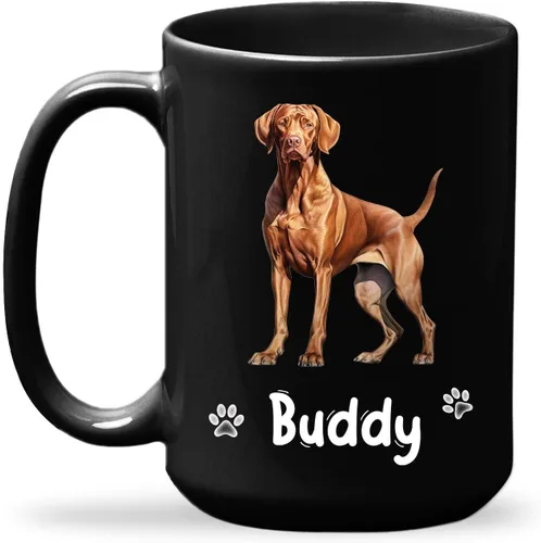 Miniatura 24 de Taza de viaje negra personalizada con nombre a elegir de 11 onzas, 15 onzas, taza de cerámica personalizada para perros Chihuahua, regalo