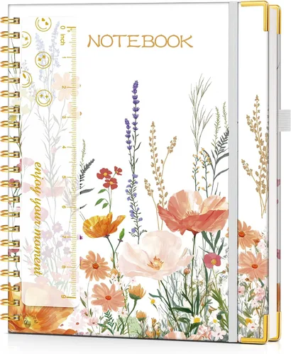 Miniatura 12 de Cuaderno en espiral de tapa dura de 8.5 x 11 pulgadas, cuadernos A4 grandes y bonitos para mujeres y hombres, cuaderno rayado a rayas