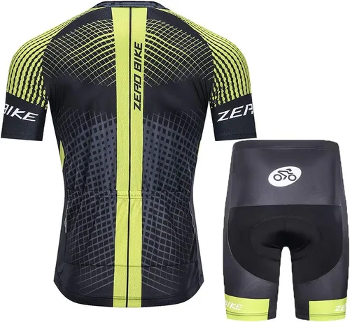 Miniatura 2 de ZEROBIKE Conjunto de camiseta de ciclismo de manga corta para hombre, transpirable, de secado rápido, acolchado, 3D, ropa de bicicleta MTB
