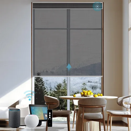 Miniatura 10 de SmartWings Persianas Motorizadas con Filtro de Luz, Compatible con Matter Thread Homekit Z-Wave Alexa Google, Persianas con 70% de Opacidad Safari
