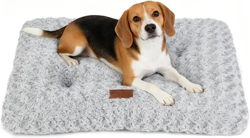 Miniatura 14 de Alfombrilla para jaula de perro, colchón de jaula de perro de felpa, colchón para jaula de perro suave, almohadilla antideslizante para jaula