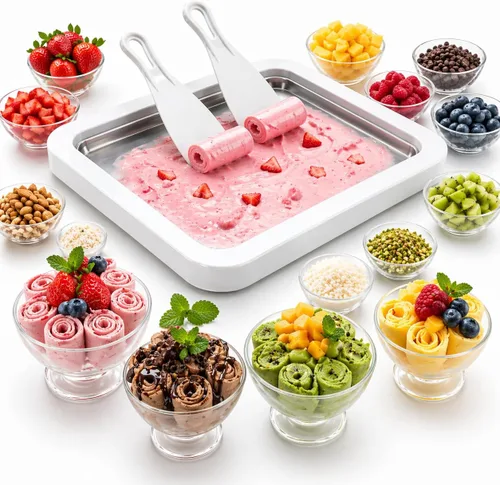 Máquina para hacer helados, máquina para hacer helados en casa, sin lácteos y congelado, máquina de helado de encimera sin electricidad con pala