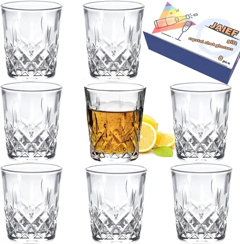Miniatura 9 de JAIEF Vasos de chupito de tequila de 1.7 onzas con base pesada, vasos de cristal cordial (16)