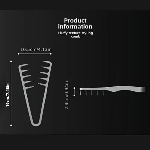 Miniatura 3 de Peine voluminoso de dientes anchos para el cabello Diseño plegable de viaje Juego de doble propósito con dientes finos y anchos Textura esponjosa