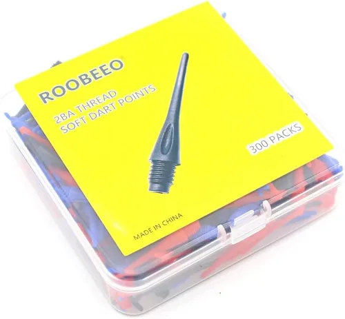 Miniatura 7 de Puntos de dardos de punta de plástico con rosca 2BA, paquete de 300 puntas de dardos suaves, accesorios de repuesto para dardos negro y rojo y azul