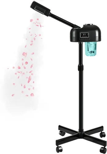 Vaporizador facial LCD profesional para piel limpia, uso en el cuidado de la piel en el hogar, salón de belleza, spa con niebla caliente, función de