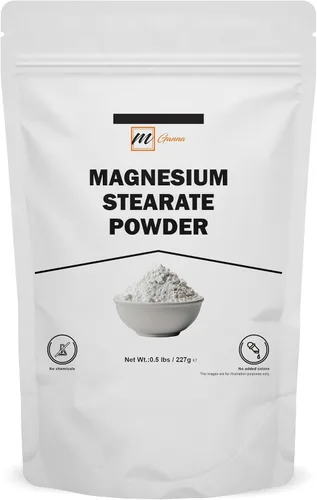 Polvo de estearato de magnesio (grado alimenticio) 227 gm/0.5 libras | Ideal para suplementos, procesamiento de alimentos, cosméticos y proyectos de